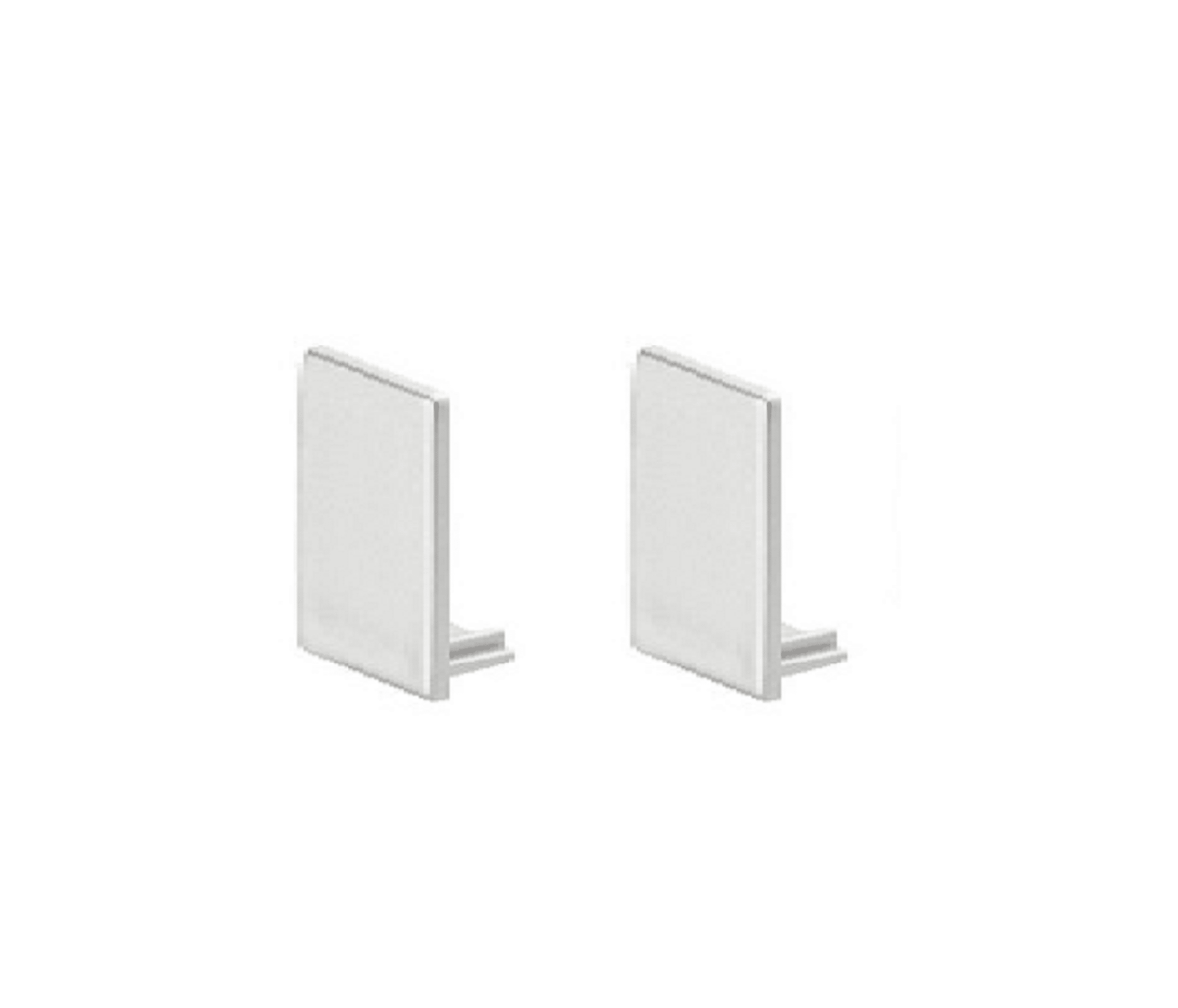 Endkappen-Set 19 mm Edelstahl-Optik für Wangenschuh, 2 Stück