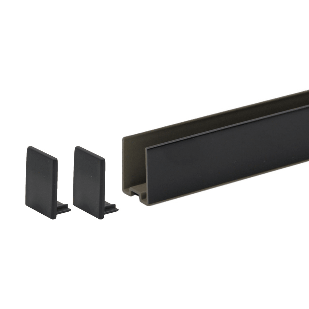 Wangenschuh 19 mm Schwarz inkl. 2 Endkappen