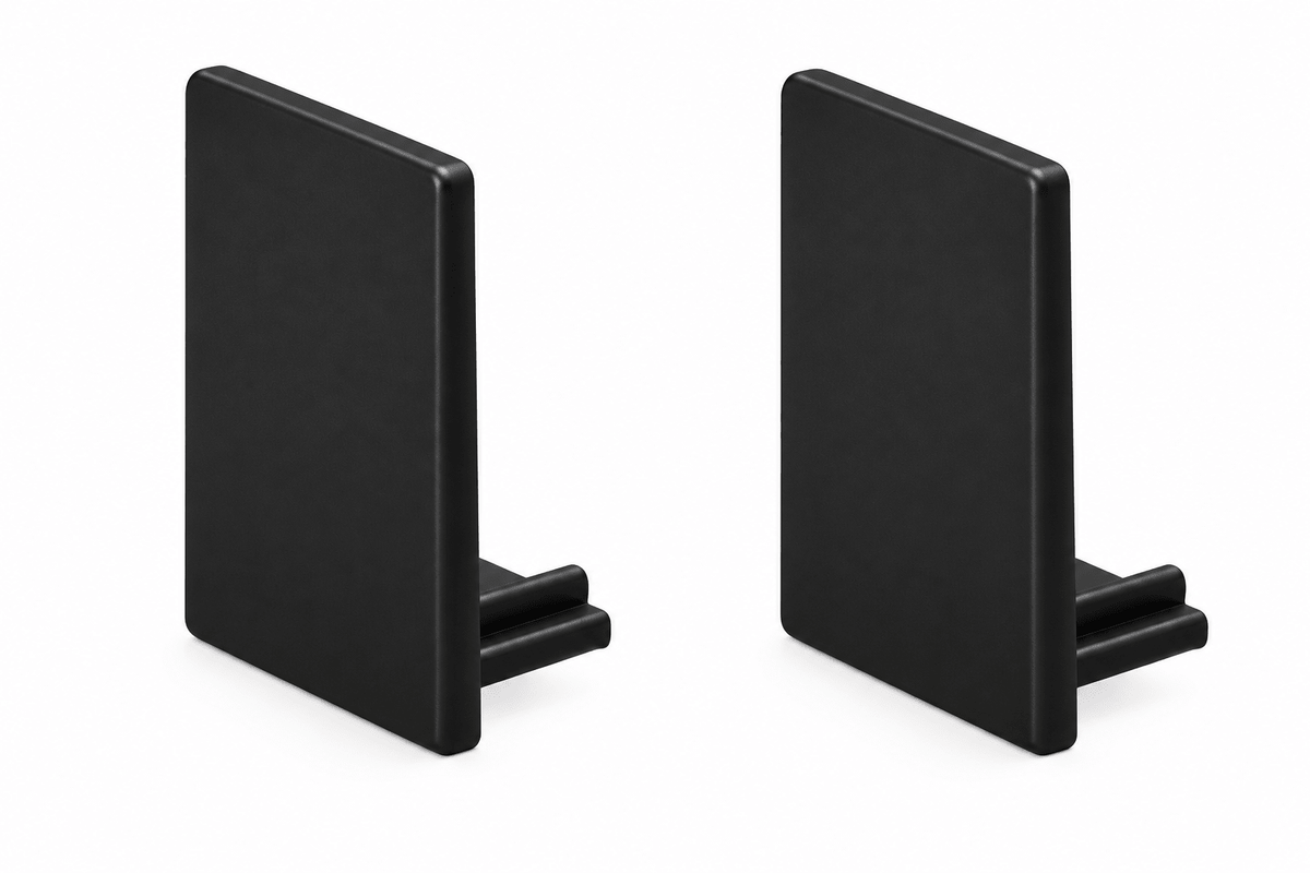 Endkappen-Set 25 mm Schwarz für Wangenschuh (2 Stück)