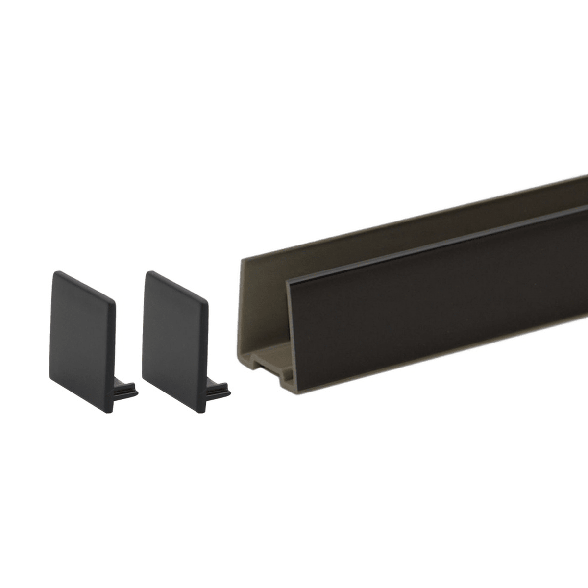 Wangenschuh 25 mm Schwarz inkl. 2 Endkappen