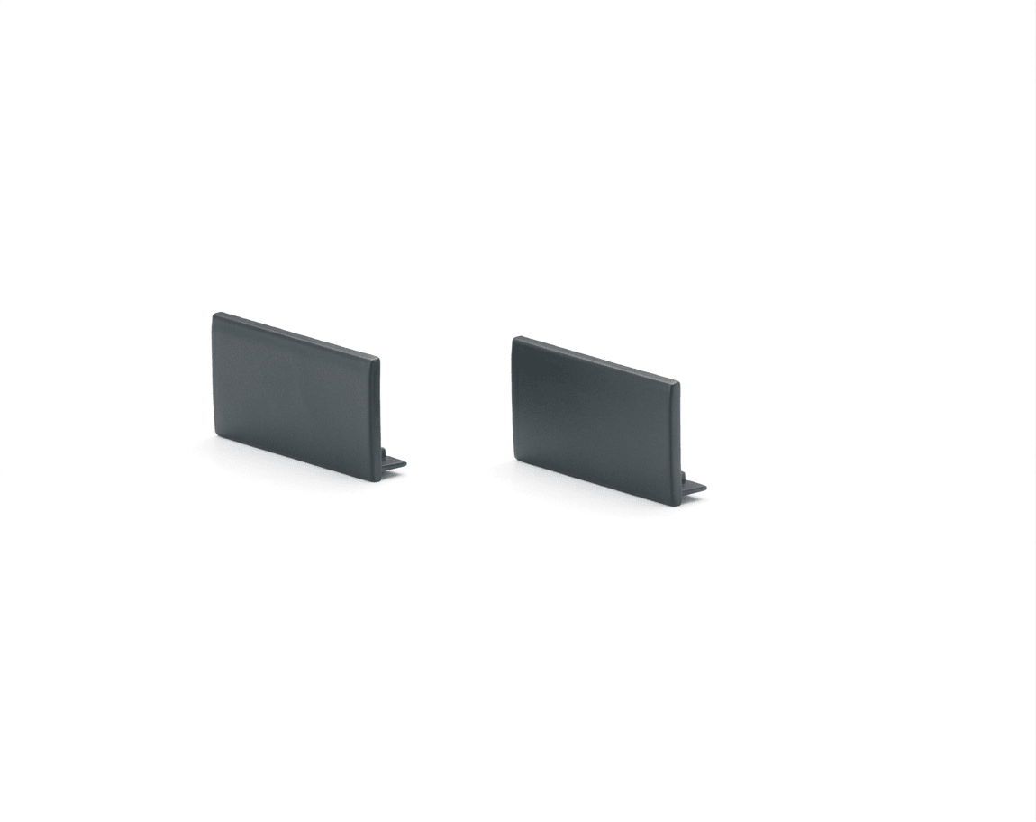 Endkappen-Set 50 mm Anthrazit für Wangenschuh, 2 Stück